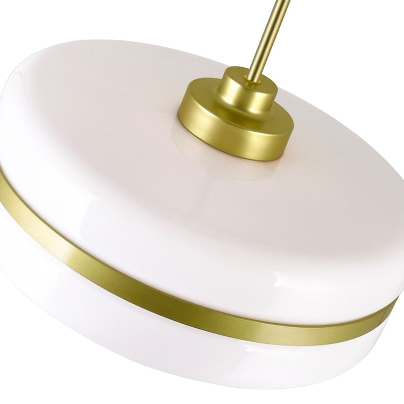 CWI Lighting Elementary 1-Lt Down 16" Pendant, Pearl Gold/White