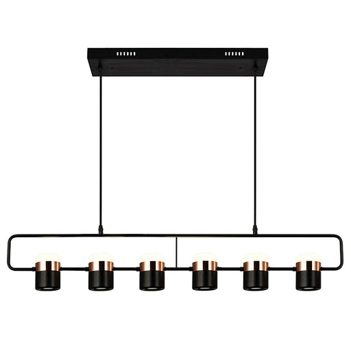 CWI Lighting Moxie 45" Chandelier, Black - 1147P45-6-101