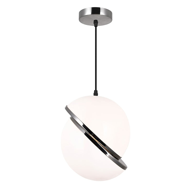 CWI Lighting Gemini 1 Light Pendant, Polished Nickel