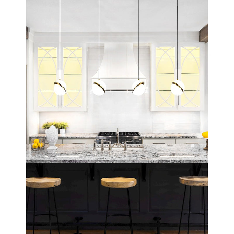 CWI Lighting Gemini 1 Light Pendant, Polished Nickel