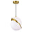 CWI Lighting Gemini 1 Light Pendant, Brass