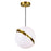 CWI Lighting Gemini 1 Light Pendant, Brass