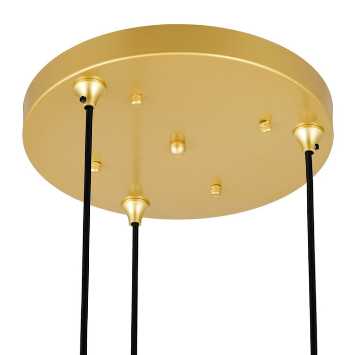 CWI Da Vinci 3 Light Pendant, Medallion Gold/Frosted