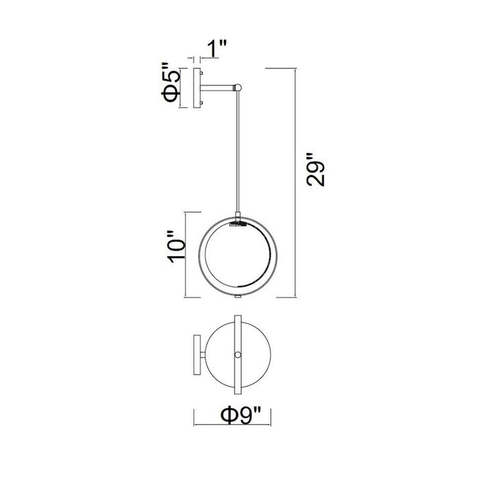 CWI Lighting Da Vinci 1 Light Wall Light, Medallion Gold/Frosted