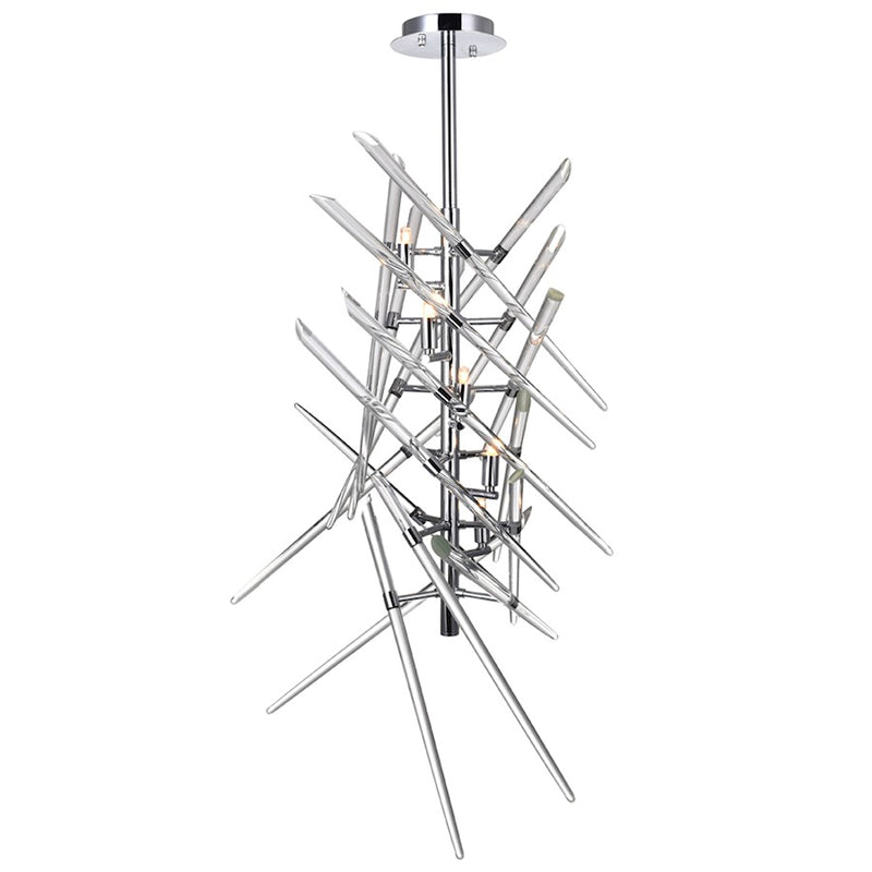 CWI Lighting Icicle 5 Light Mini Chandelier, Chrome/Clear