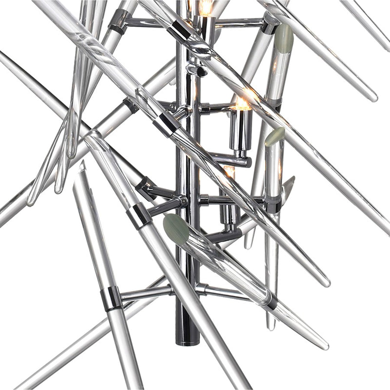 CWI Lighting Icicle 5 Light Mini Chandelier, Chrome/Clear