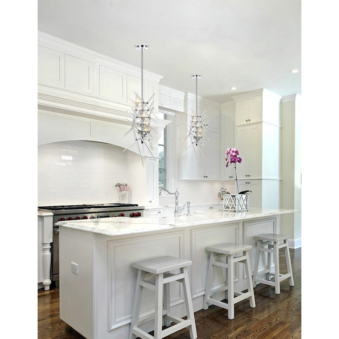 CWI Lighting Icicle 5 Light Mini Chandelier, Chrome/Clear