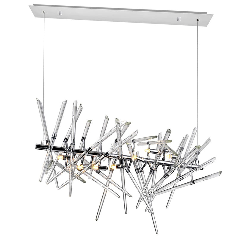CWI Lighting Icicle 9 Light Chandelier, Chrome/Clear
