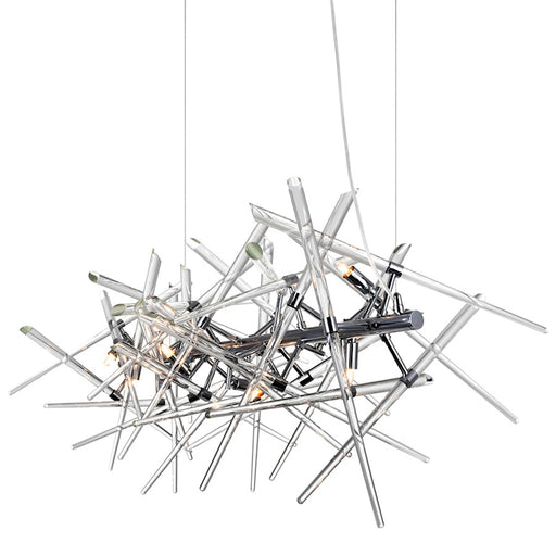 CWI Lighting Icicle 9 Light Chandelier, Chrome/Clear