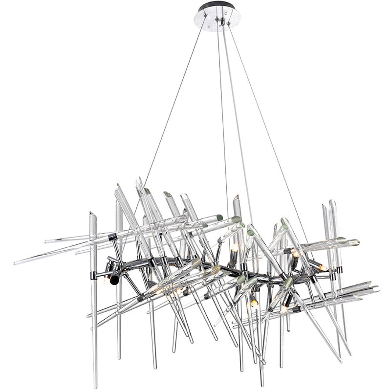 CWI Lighting Icicle 10 Light Chandelier, Chrome/Clear