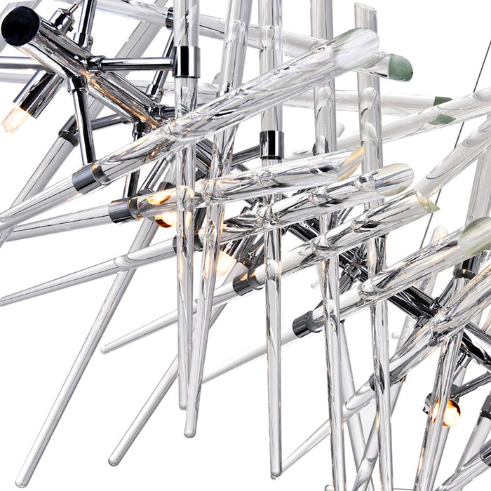 CWI Lighting Icicle 10 Light Chandelier, Chrome/Clear