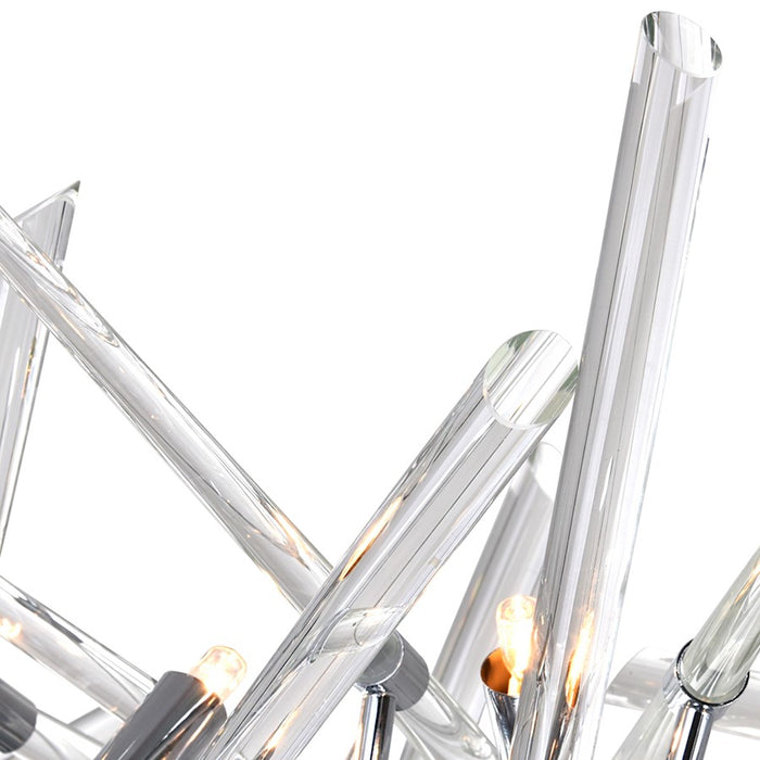 CWI Lighting Icicle 10 Light Chandelier, Chrome/Clear