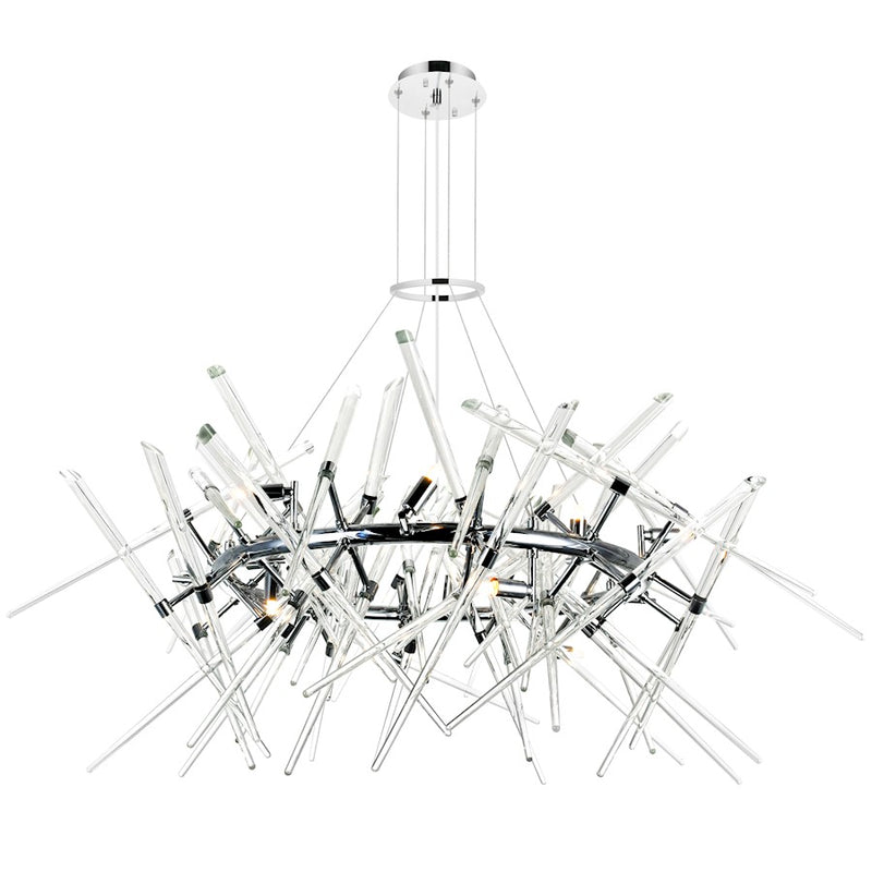 CWI Lighting Icicle 12 Light 42" Chandelier, Chrome/Clear