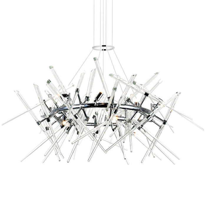 CWI Lighting Icicle 12 Light 42" Chandelier, Chrome/Clear