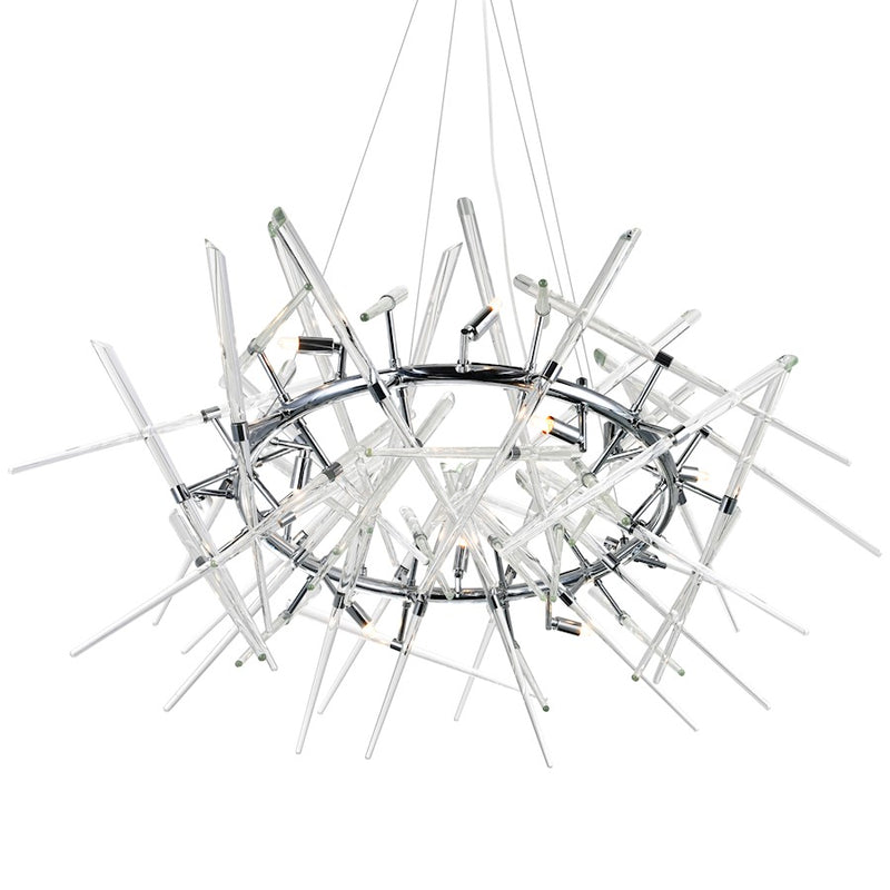 CWI Lighting Icicle 12 Light 42" Chandelier, Chrome/Clear