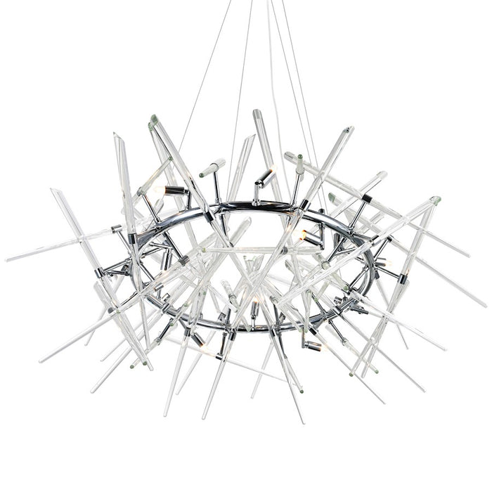 CWI Lighting Icicle 12 Light 42" Chandelier, Chrome/Clear
