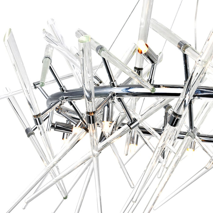 CWI Lighting Icicle 12 Light 42" Chandelier, Chrome/Clear