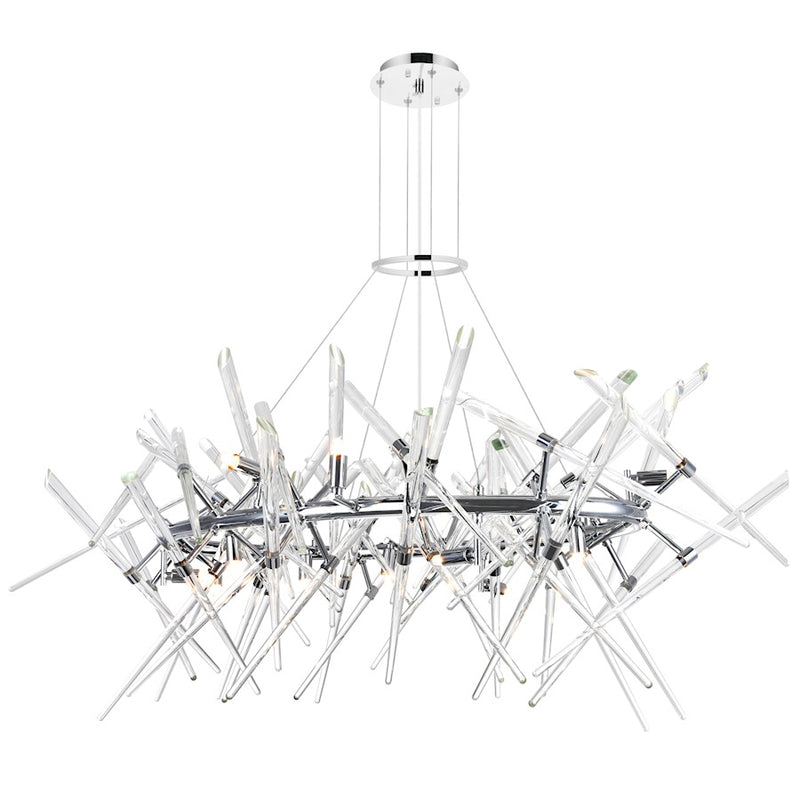 CWI Lighting Icicle 12 Light 43" Chandelier, Chrome/Clear