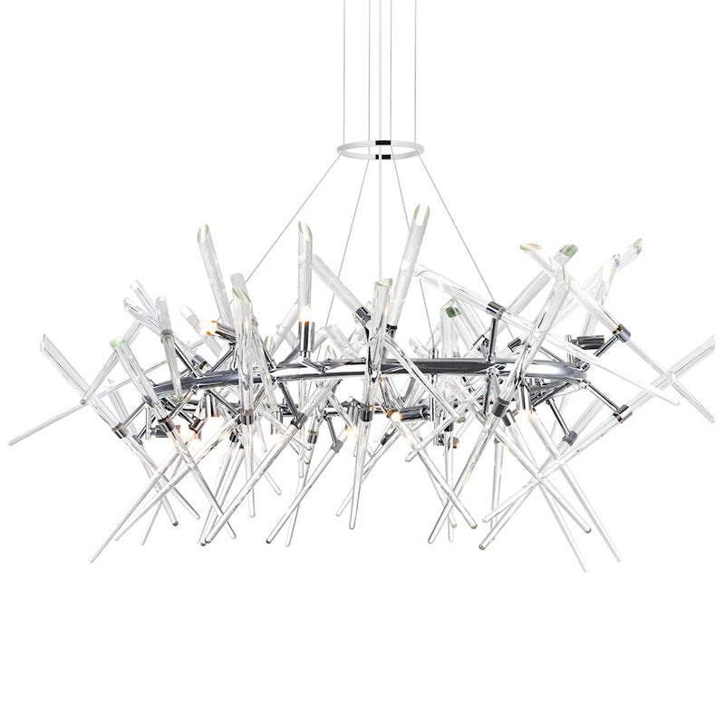 CWI Lighting Icicle 12 Light 43" Chandelier, Chrome/Clear