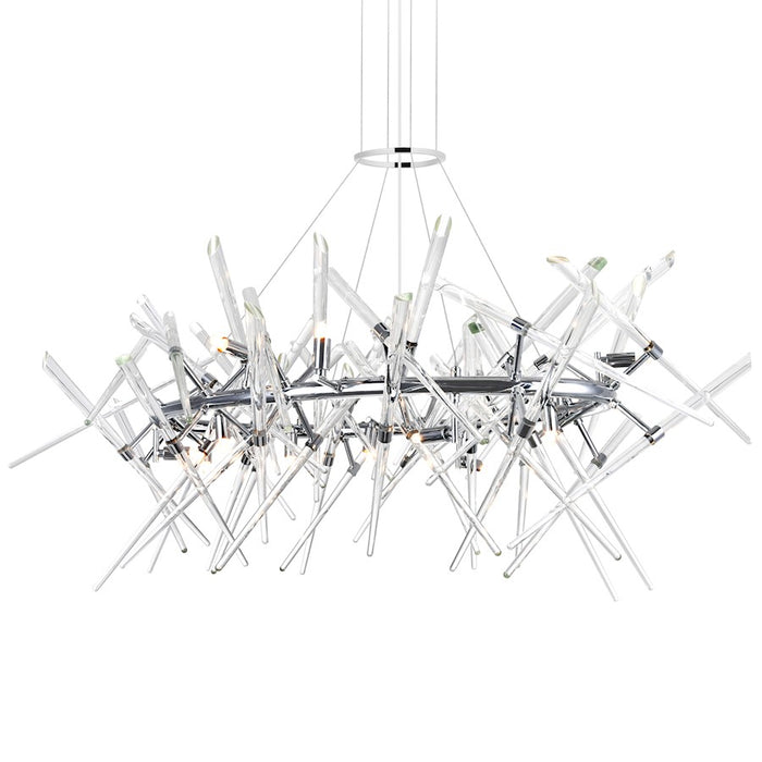 CWI Lighting Icicle 12 Light 43" Chandelier, Chrome/Clear