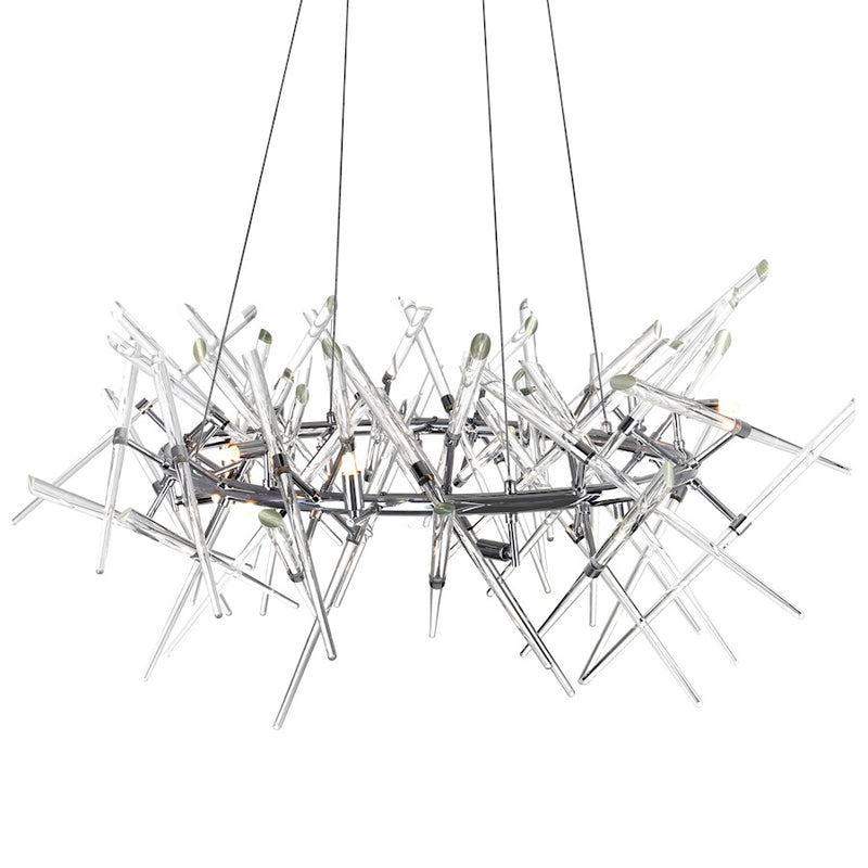 CWI Lighting Icicle 12 Light 43" Chandelier, Chrome/Clear