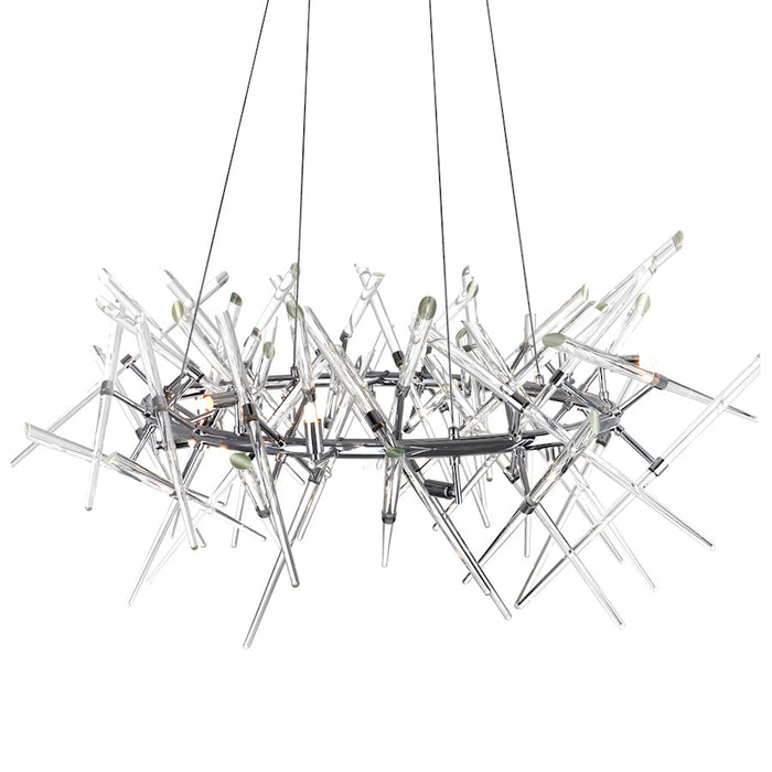 CWI Lighting Icicle 12 Light 43" Chandelier, Chrome/Clear