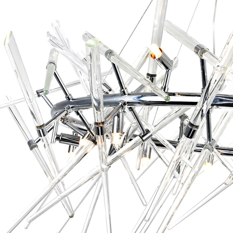 CWI Lighting Icicle 12 Light 43" Chandelier, Chrome/Clear
