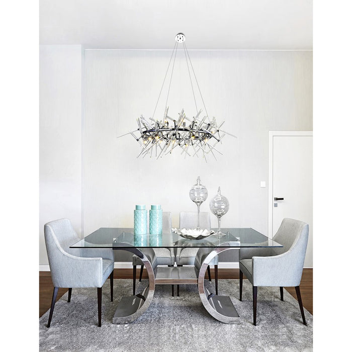CWI Lighting Icicle 12 Light 43" Chandelier, Chrome/Clear