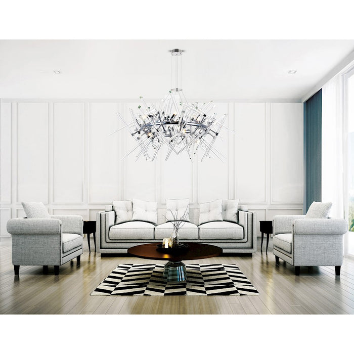 CWI Lighting Icicle 12 Light 43" Chandelier, Chrome/Clear