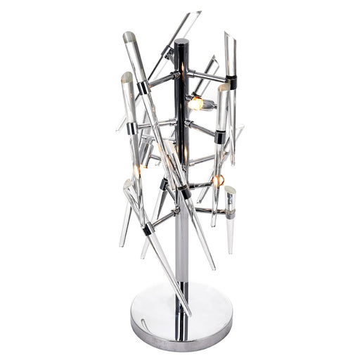 CWI Lighting Icicle 3 Light Table Lamp, Chrome/Clear