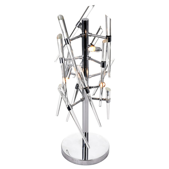 CWI Lighting Icicle 3 Light Table Lamp, Chrome/Clear