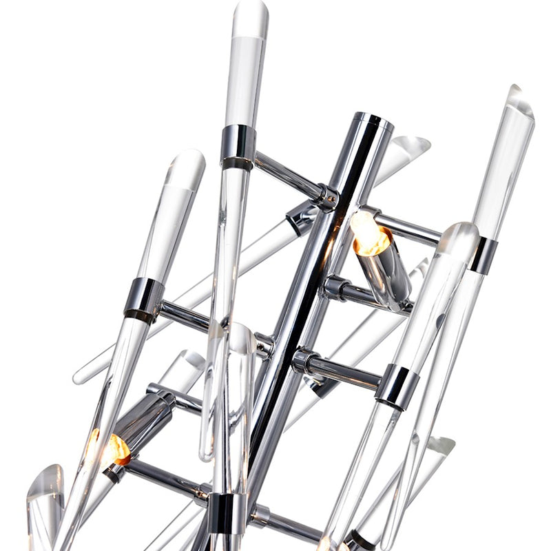 CWI Lighting Icicle 3 Light Table Lamp, Chrome/Clear