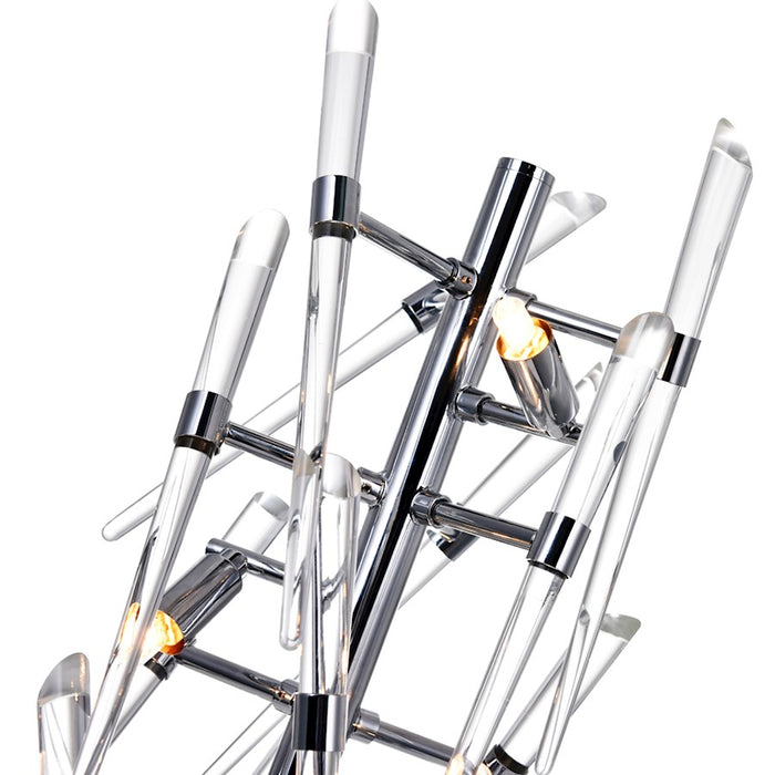 CWI Lighting Icicle 3 Light Table Lamp, Chrome/Clear