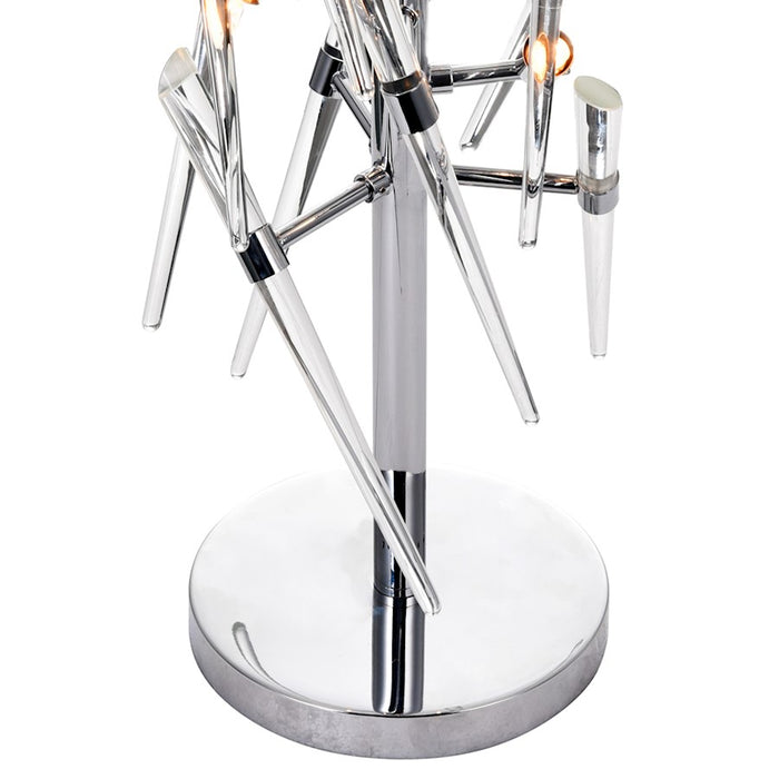 CWI Lighting Icicle 3 Light Table Lamp, Chrome/Clear