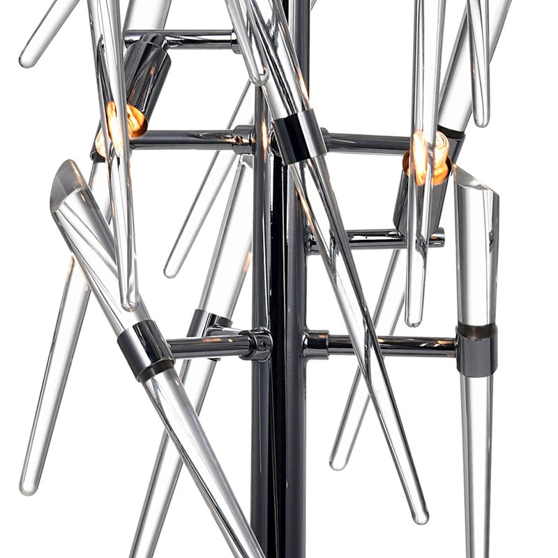 CWI Lighting Icicle 3 Light Table Lamp, Chrome/Clear