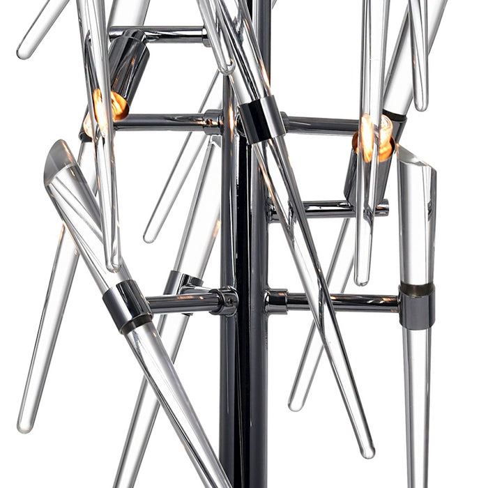 CWI Lighting Icicle 3 Light Table Lamp, Chrome/Clear