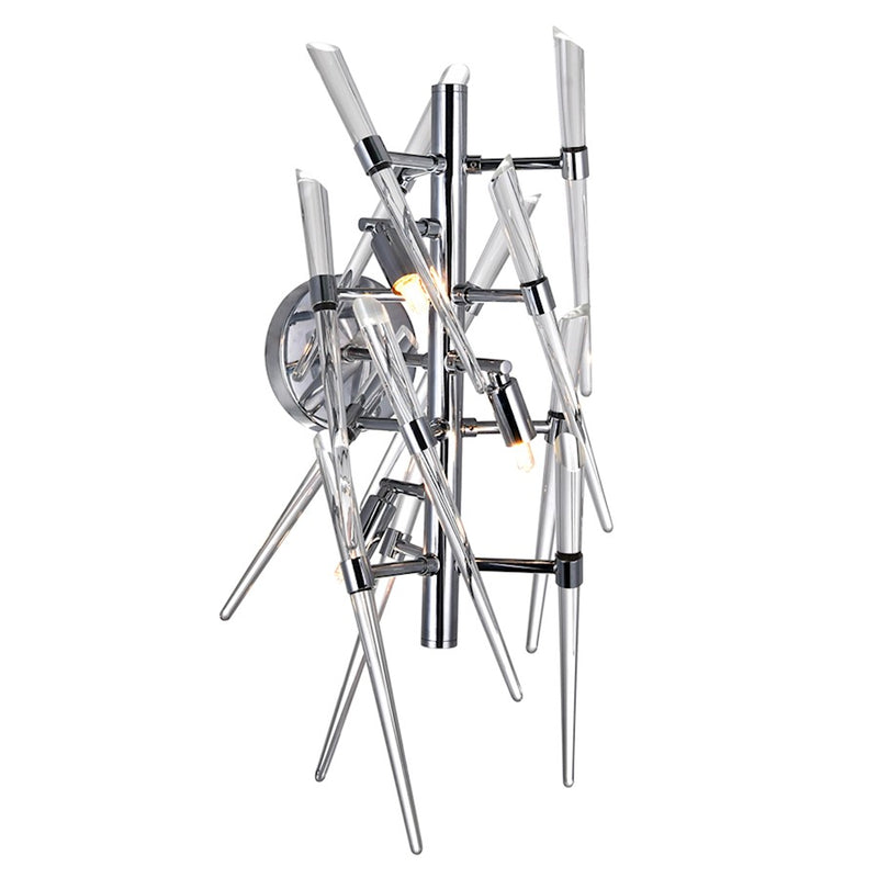 CWI Lighting Icicle 3 Light Wall Light, Chrome/Clear