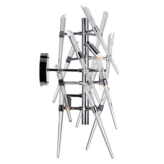 CWI Lighting Icicle 3 Light Wall Light, Chrome/Clear