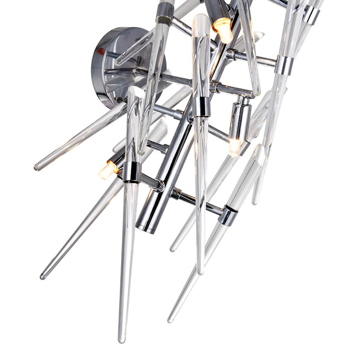 CWI Lighting Icicle 3 Light Wall Light, Chrome/Clear