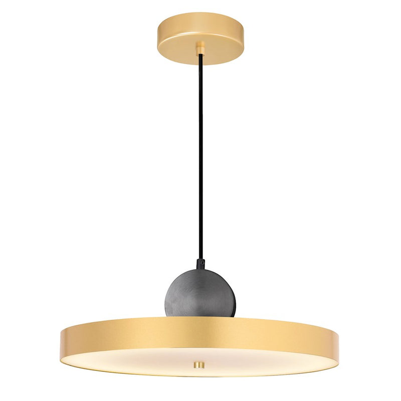 CWI Lighting Saleen Pendant, Sun Gold/Black