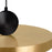 CWI Lighting Saleen Pendant, Sun Gold/Black