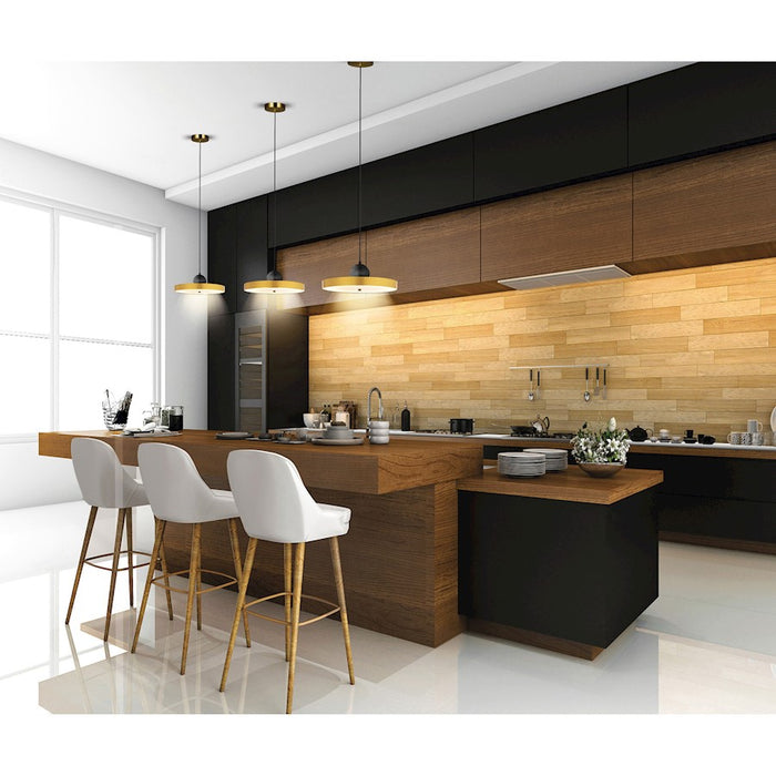 CWI Lighting Saleen Pendant, Sun Gold/Black