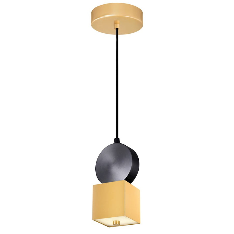 CWI Lighting Saleen 4" Mini Pendant, Sun Gold/Black