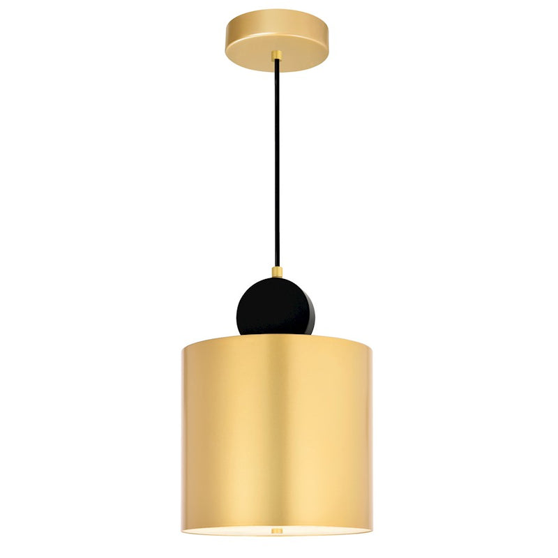 CWI Lighting Saleen 9" Mini Pendant, Sun Gold/Black