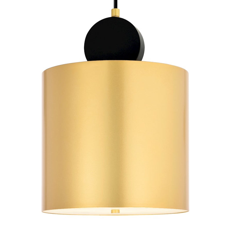 CWI Lighting Saleen 9" Mini Pendant, Sun Gold/Black