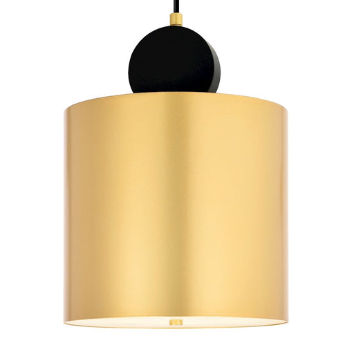 CWI Lighting Saleen 9" Mini Pendant, Sun Gold/Black