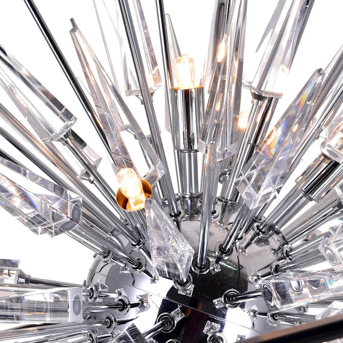 CWI Lighting Starburst 6 Light Down Chandelier, Chrome/Black