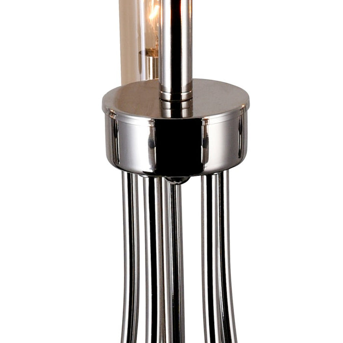 CWI Meduse 5 Light Up Chandelier, Polished Nickel/Champagne
