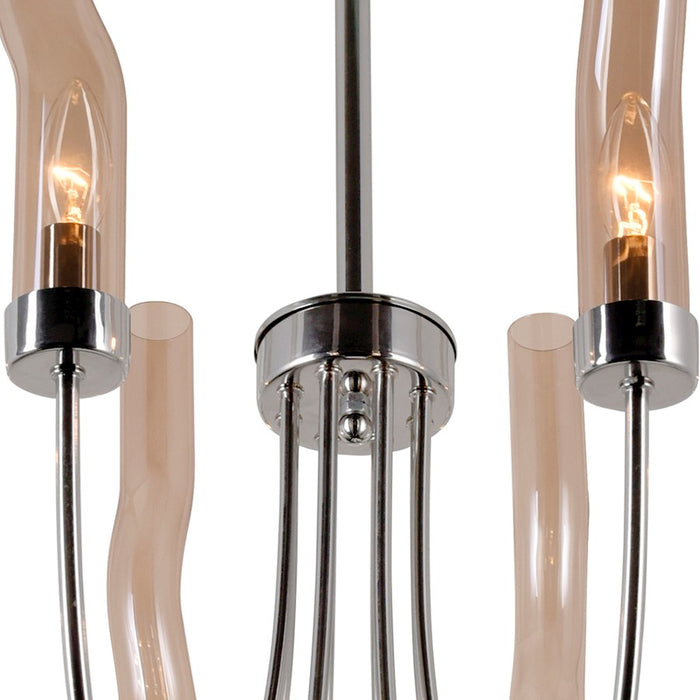 CWI Meduse 8 Light Up Chandelier, Polished Nickel/Champagne
