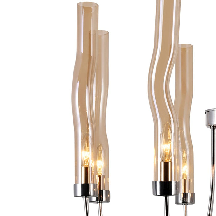 CWI Meduse 8 Light Up Chandelier, Polished Nickel/Champagne